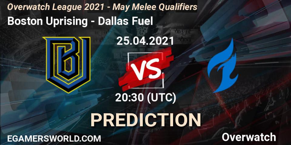 Boston Uprising vs Dallas Fuel: Betting TIp, Match Prediction. 25.04.21. Overwatch, Overwatch League 2021 - May Melee Qualifiers