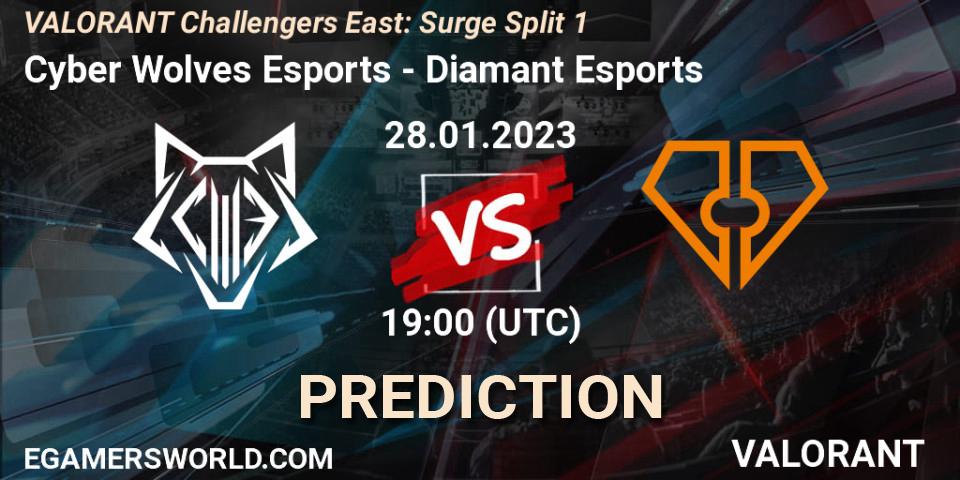 Cyber Wolves Esports vs Diamant Esports: Betting TIp, Match Prediction. 28.01.23. VALORANT, VALORANT Challengers 2023 East: Surge Split 1