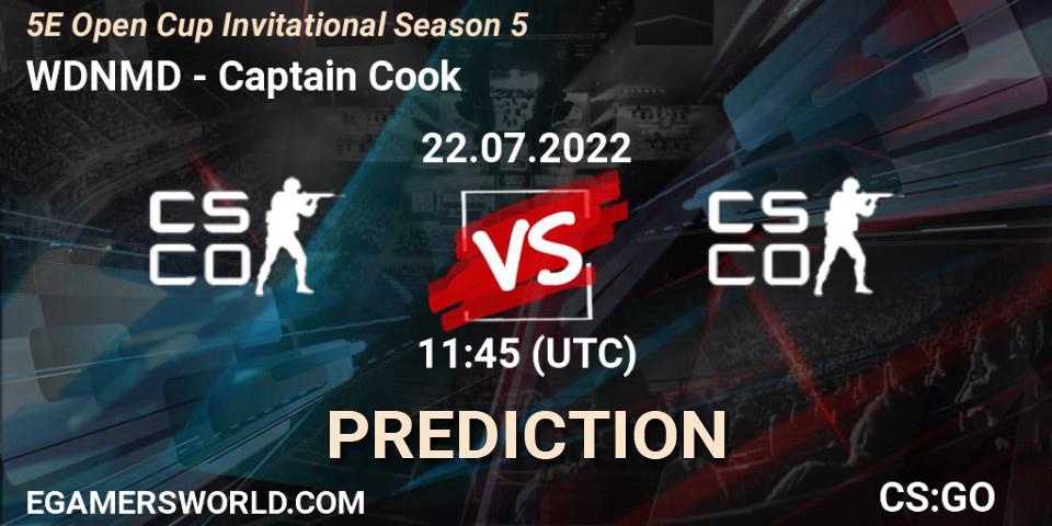 WDNMD vs Captain Cook: Betting TIp, Match Prediction. 22.07.2022 at 11:45. Counter-Strike (CS2), 5E Open Cup Invitational Season 5