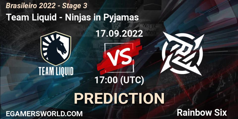 Team Liquid vs Ninjas in Pyjamas: Betting TIp, Match Prediction. 17.09.22. Rainbow Six, Brasileirão 2022 - Stage 3