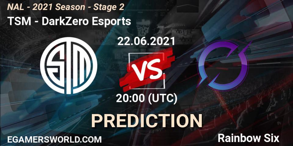 TSM vs DarkZero Esports: Betting TIp, Match Prediction. 22.06.2021 at 20:00. Rainbow Six, NAL - 2021 Season - Stage 2