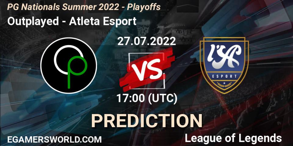 Outplayed vs Atleta Esport: Betting TIp, Match Prediction. 27.07.2022 at 17:00. LoL, PG Nationals Summer 2022 - Playoffs