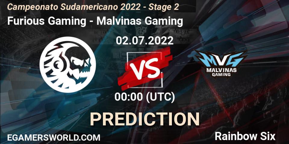 Furious Gaming vs Malvinas Gaming: Betting TIp, Match Prediction. 02.07.2022 at 00:00. Rainbow Six, Campeonato Sudamericano 2022 - Stage 2