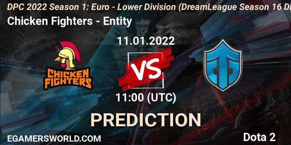 Chicken Fighters vs Entity: Betting TIp, Match Prediction. 11.01.2022 at 10:56. Dota 2, DPC 2022 Season 1: Euro - Lower Division (DreamLeague Season 16 DPC WEU)
