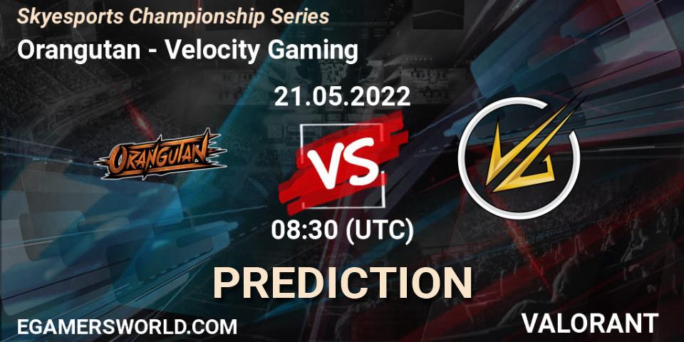 Orangutan vs Velocity Gaming: Betting TIp, Match Prediction. 21.05.2022 at 11:30. VALORANT, Skyesports Championship Series