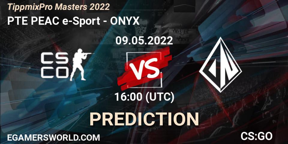 PTE PEAC e-Sport vs ONYX: Betting TIp, Match Prediction. 09.05.2022 at 16:00. Counter-Strike (CS2), TippmixPro Masters 2022