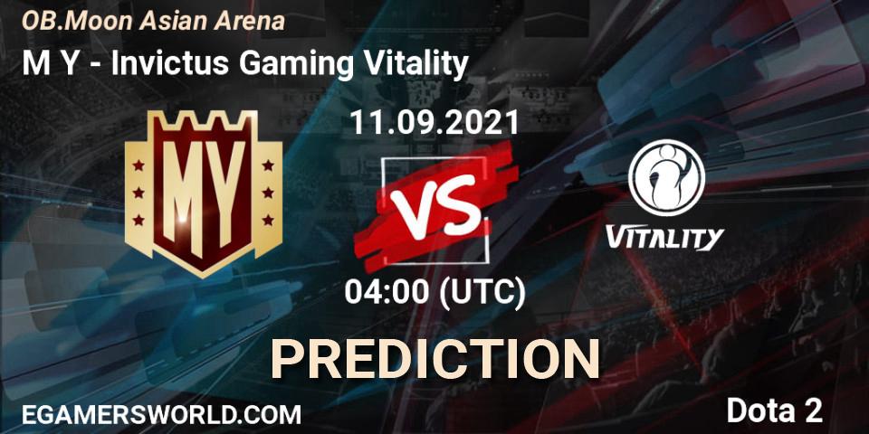 M Y vs Invictus Gaming Vitality: Betting TIp, Match Prediction. 11.09.2021 at 09:17. Dota 2, OB.Moon Asian Arena
