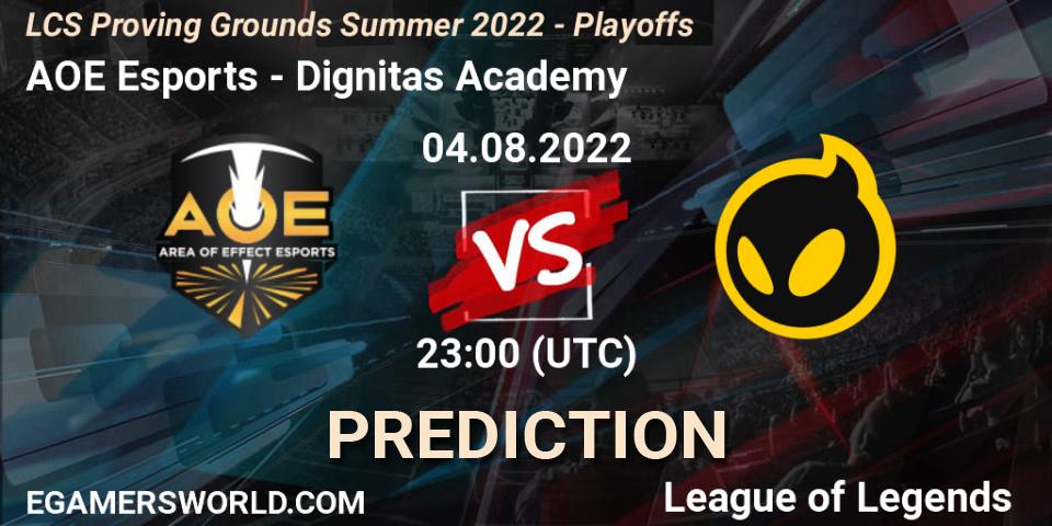 AOE Esports vs Dignitas Academy: Betting TIp, Match Prediction. 04.08.22. LoL, LCS Proving Grounds Summer 2022 - Playoffs