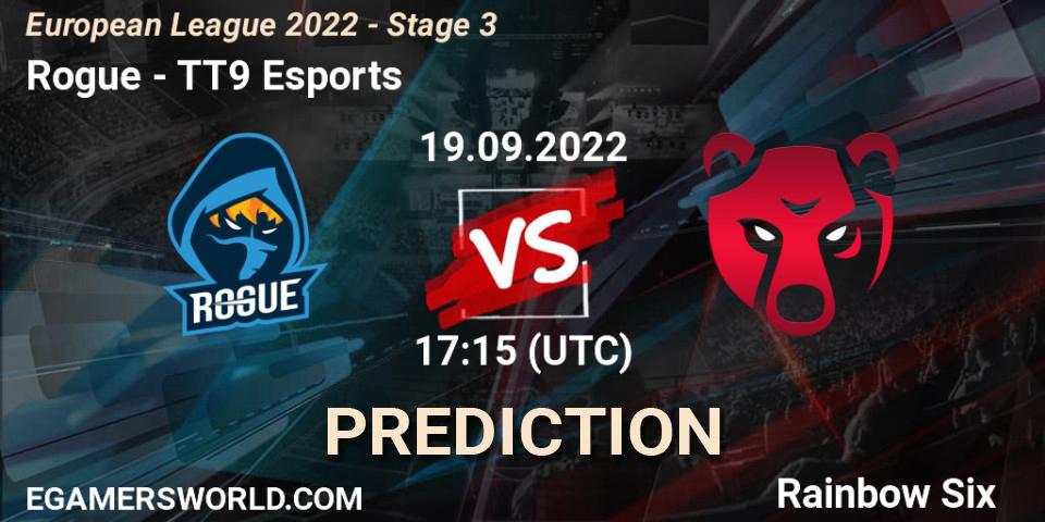 Rogue vs TT9 Esports: Betting TIp, Match Prediction. 19.09.22. Rainbow Six, European League 2022 - Stage 3