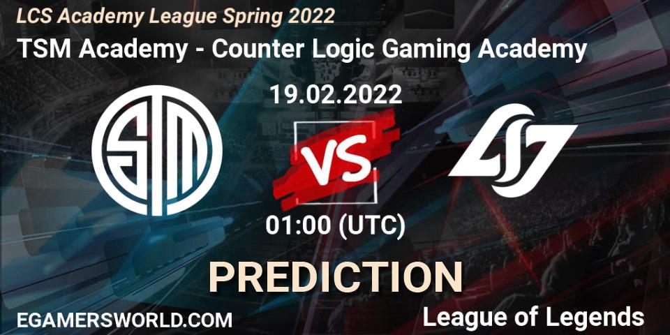 TSM Academy vs Counter Logic Gaming Academy: Betting TIp, Match Prediction. 19.02.22. LoL, LCS Academy League Spring 2022
