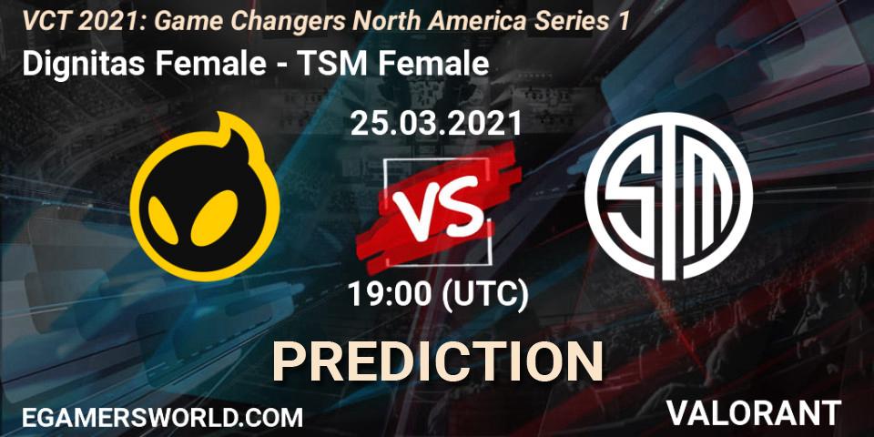 Dignitas Female vs TSM Female: Betting TIp, Match Prediction. 25.03.2021 at 19:00. VALORANT, VCT 2021: Game Changers North America Series 1