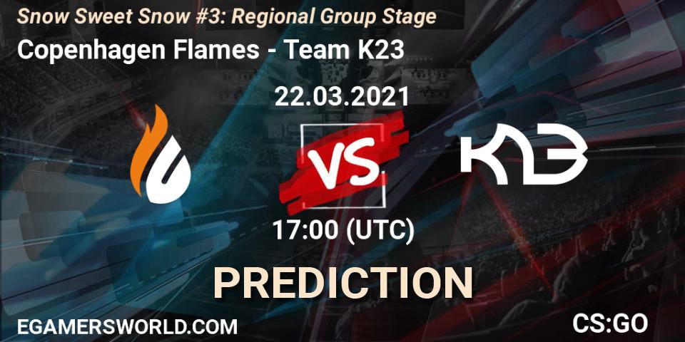 Copenhagen Flames vs Team K23: Betting TIp, Match Prediction. 22.03.2021 at 18:50. Counter-Strike (CS2), Snow Sweet Snow #3: Regional Group Stage