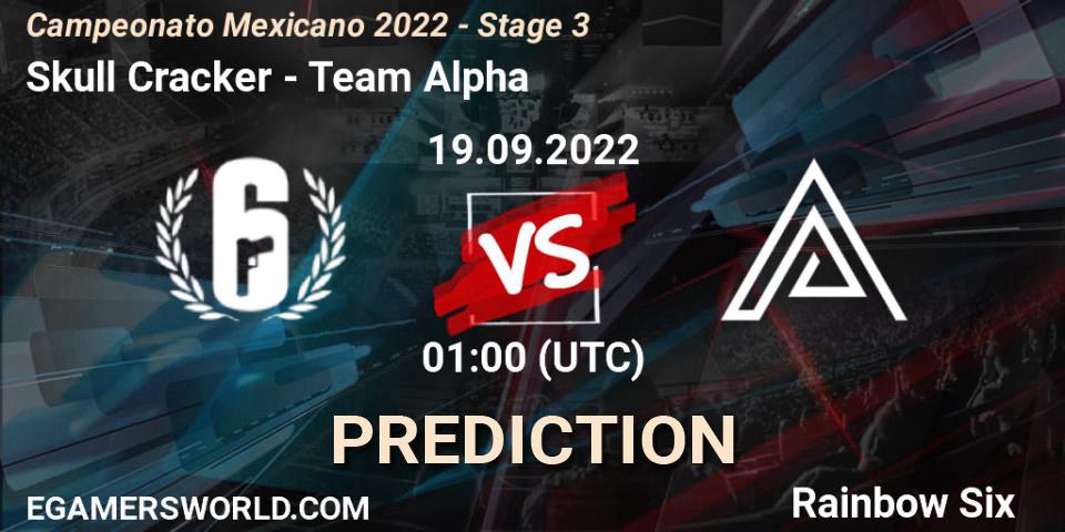 Skull Cracker vs Team Alpha: Betting TIp, Match Prediction. 24.09.2022 at 21:00. Rainbow Six, Campeonato Mexicano 2022 - Stage 3