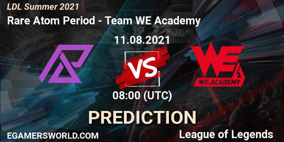 Rare Atom Period vs Team WE Academy: Betting TIp, Match Prediction. 11.08.2021 at 09:00. LoL, LDL Summer 2021