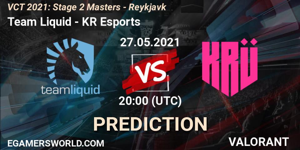Team Liquid vs KRÜ Esports: Betting TIp, Match Prediction. 27.05.2021 at 21:00. VALORANT, VCT 2021: Stage 2 Masters - Reykjavík