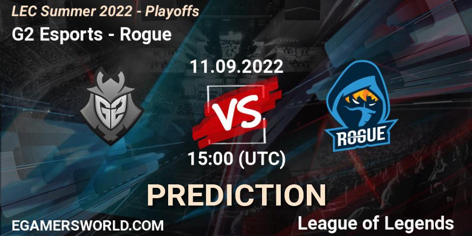 G2 Esports vs Rogue: Betting TIp, Match Prediction. 11.09.22. LoL, LEC Summer 2022 - Playoffs