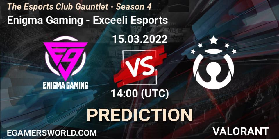 Enigma Gaming vs Exceeli Esports: Betting TIp, Match Prediction. 15.03.22. VALORANT, The Esports Club Gauntlet - Season 4
