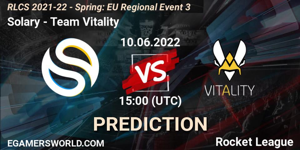 Solary vs Team Vitality: Betting TIp, Match Prediction. 10.06.2022 at 15:00. Rocket League, RLCS 2021-22 - Spring: EU Regional Event 3