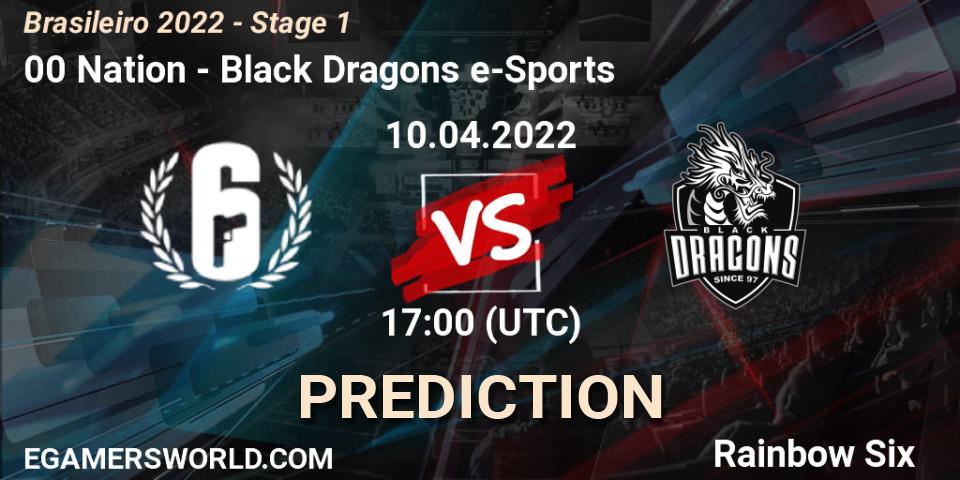 00 Nation vs Black Dragons e-Sports: Betting TIp, Match Prediction. 10.04.2022 at 17:00. Rainbow Six, Brasileirão 2022 - Stage 1