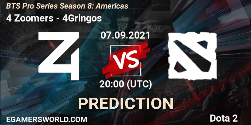 4 Zoomers vs 4Gringos: Betting TIp, Match Prediction. 07.09.21. Dota 2, BTS Pro Series Season 8: Americas