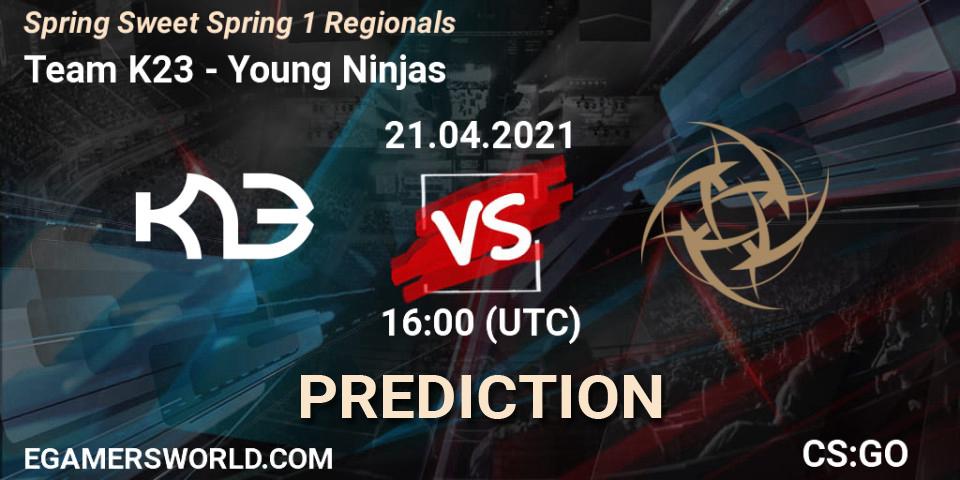 Team K23 vs Young Ninjas: Betting TIp, Match Prediction. 21.04.2021 at 16:00. Counter-Strike (CS2), Spring Sweet Spring 1 Regionals