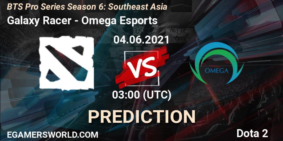 Galaxy Racer vs Omega Esports: Betting TIp, Match Prediction. 04.06.2021 at 03:04. Dota 2, BTS Pro Series Season 6: Southeast Asia