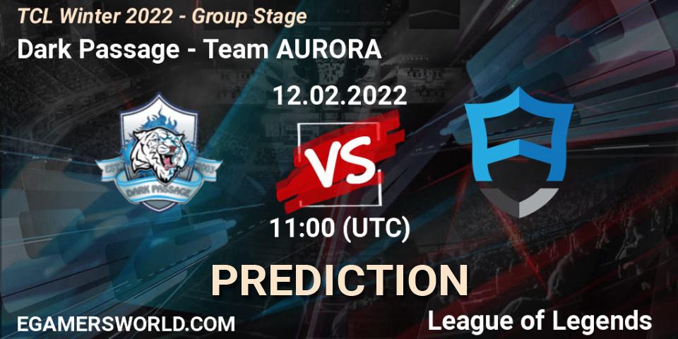 Dark Passage vs Team AURORA: Betting TIp, Match Prediction. 12.02.22. LoL, TCL Winter 2022 - Group Stage