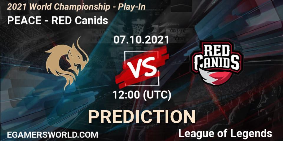 PEACE vs RED Canids: Betting TIp, Match Prediction. 07.10.2021 at 12:00. LoL, 2021 World Championship - Play-In