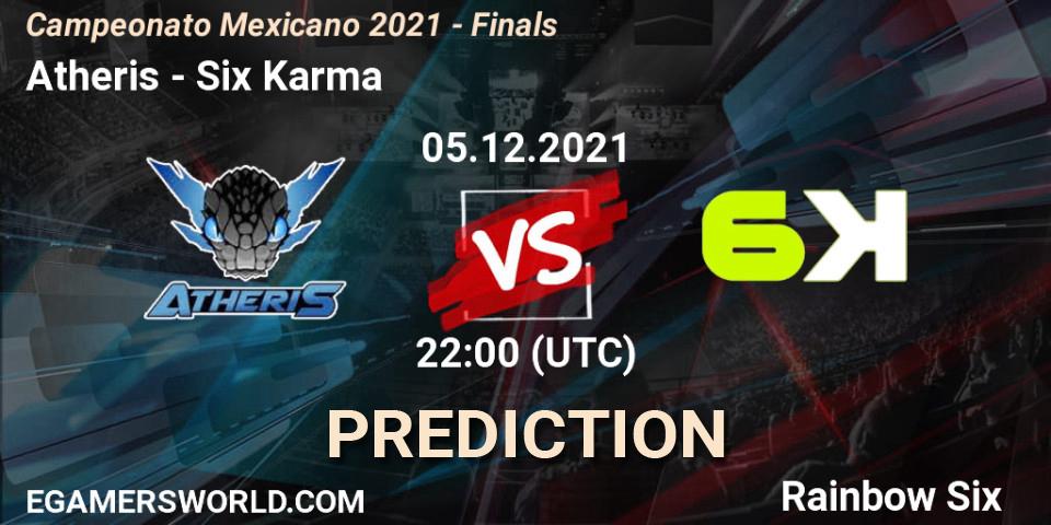 Atheris vs Six Karma: Betting TIp, Match Prediction. 05.12.2021 at 20:00. Rainbow Six, Campeonato Mexicano 2021 - Finals