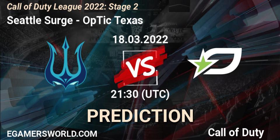 Seattle Surge vs OpTic Texas: Betting TIp, Match Prediction. 18.03.2022 at 20:30. Call of Duty, Call of Duty League 2022: Stage 2