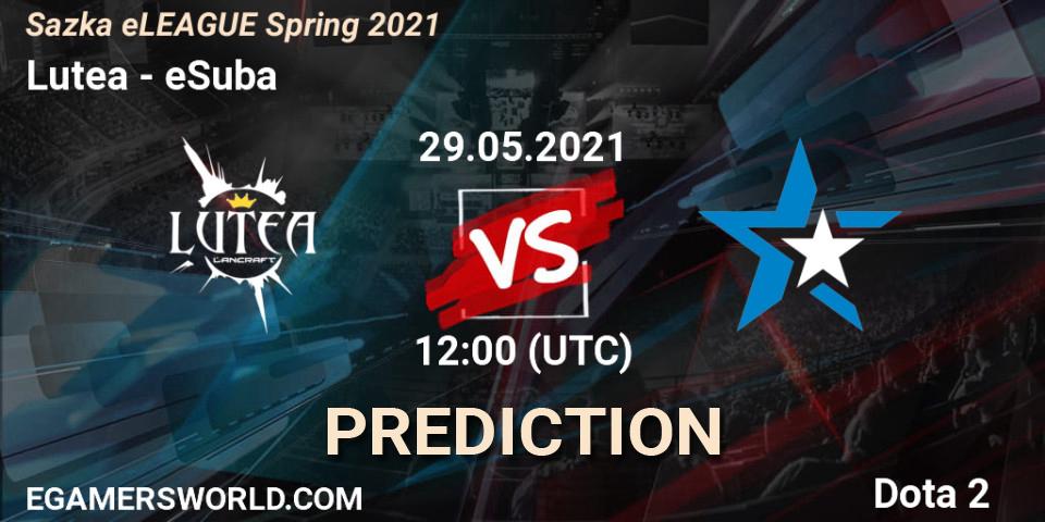 Lutea vs eSuba: Betting TIp, Match Prediction. 29.05.2021 at 12:00. Dota 2, Sazka eLEAGUE Spring 2021