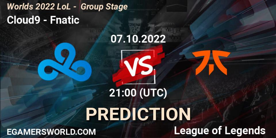 Cloud9 vs Fnatic: Betting TIp, Match Prediction. 07.10.2022 at 21:00. LoL, Worlds 2022 LoL - Group Stage