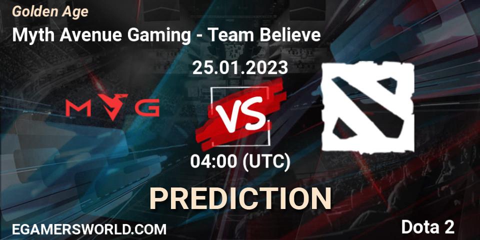 Myth Avenue Gaming vs Team Believe: Betting TIp, Match Prediction. 25.01.2023 at 04:19. Dota 2, Golden Age
