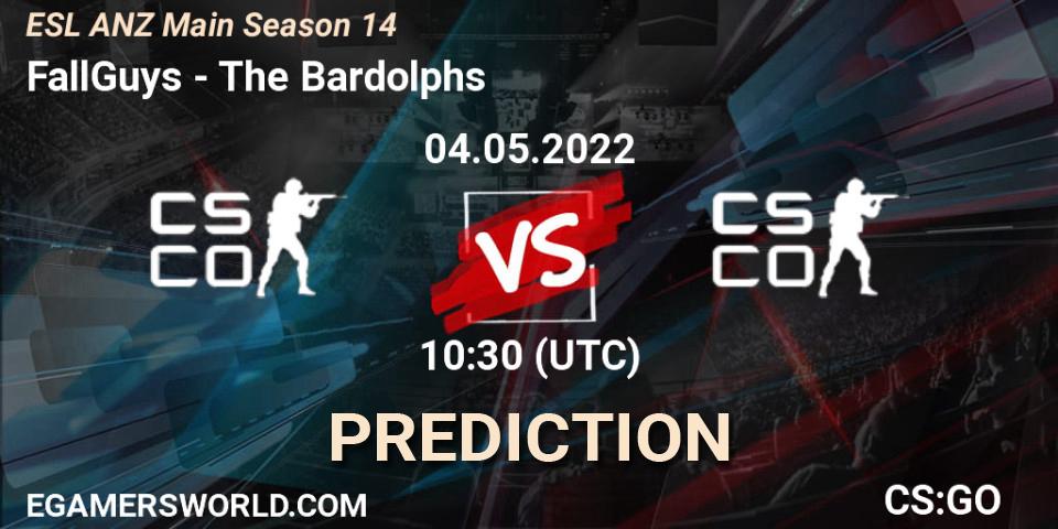 FallGuys vs The Bardolphs: Betting TIp, Match Prediction. 04.05.2022 at 10:30. Counter-Strike (CS2), ESL ANZ Main Season 14