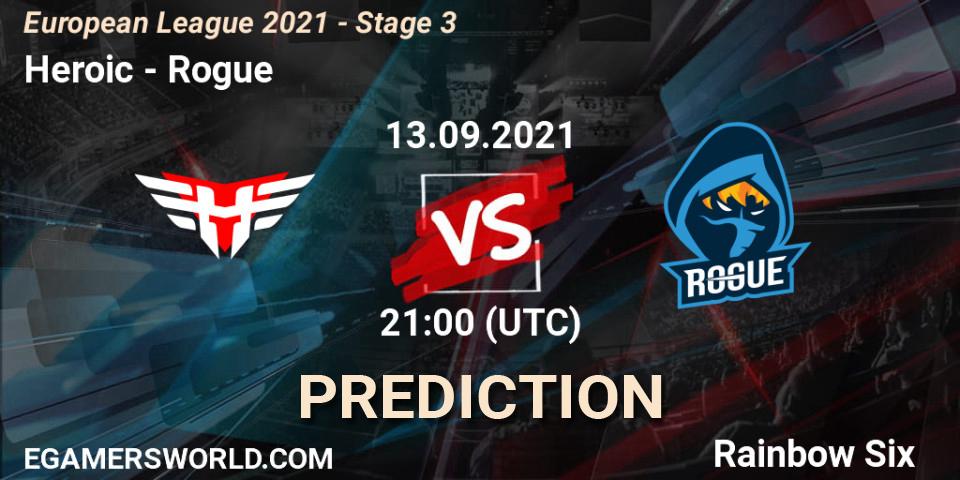 Heroic vs Rogue: Betting TIp, Match Prediction. 13.09.21. Rainbow Six, European League 2021 - Stage 3
