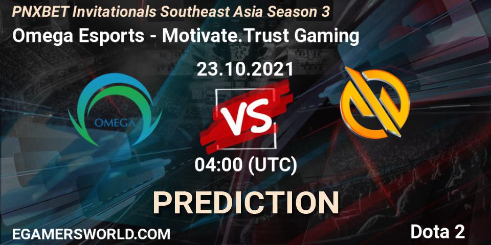 Omega Esports vs Motivate.Trust Gaming: Betting TIp, Match Prediction. 23.10.2021 at 04:05. Dota 2, PNXBET Invitationals Southeast Asia Season 3