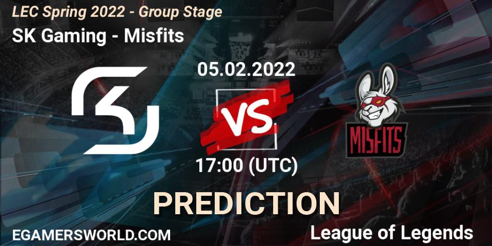 SK Gaming vs Misfits: Betting TIp, Match Prediction. 05.02.22. LoL, LEC Spring 2022 - Group Stage