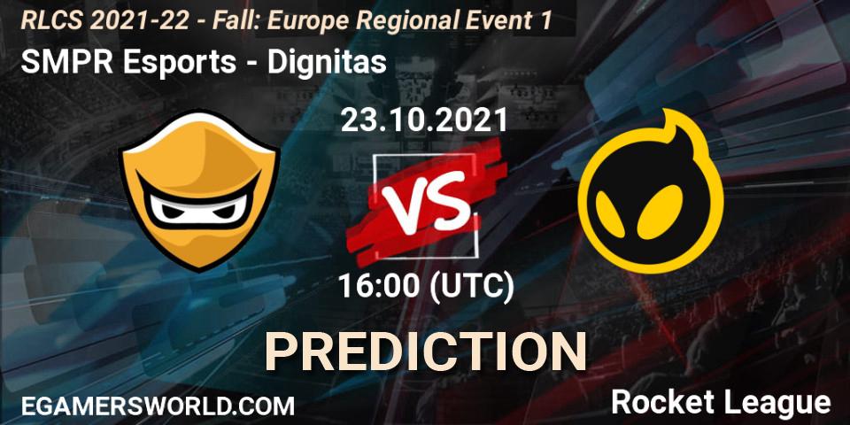 SMPR Esports vs Dignitas: Betting TIp, Match Prediction. 23.10.2021 at 16:00. Rocket League, RLCS 2021-22 - Fall: Europe Regional Event 1
