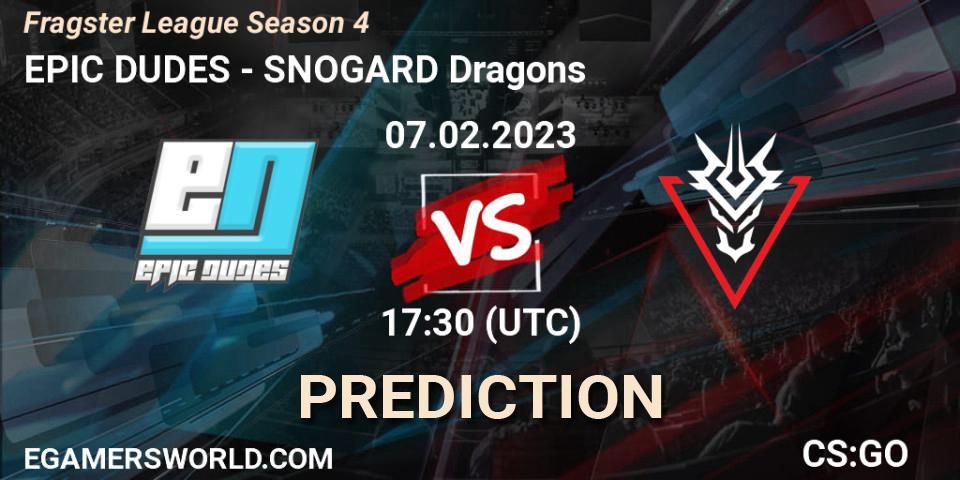 EPIC DUDES vs SNOGARD Dragons: Betting TIp, Match Prediction. 08.02.23. CS2 (CS:GO), Fragster League Season 4