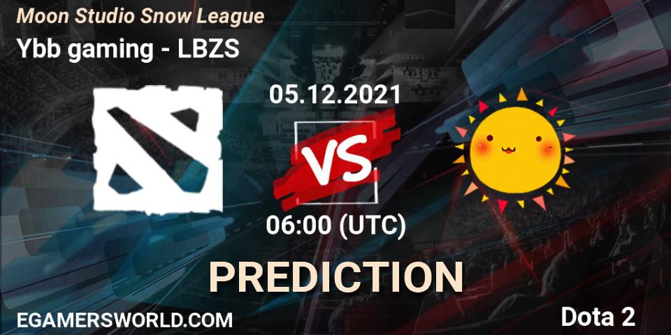 Ybb gaming vs LBZS: Betting TIp, Match Prediction. 05.12.2021 at 06:05. Dota 2, Moon Studio Snow League