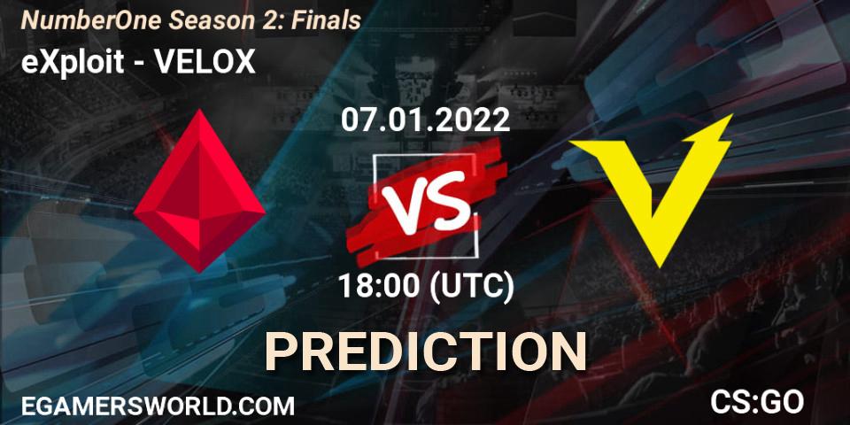 eXploit vs VELOX: Betting TIp, Match Prediction. 07.01.22. CS2 (CS:GO), NumberOne Season 2: Finals