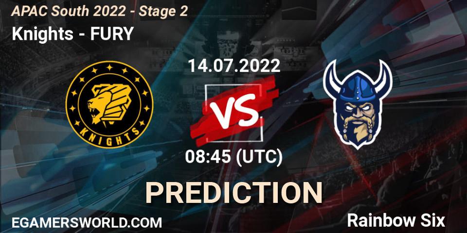 Knights vs FURY: Betting TIp, Match Prediction. 14.07.2022 at 08:45. Rainbow Six, APAC South 2022 - Stage 2