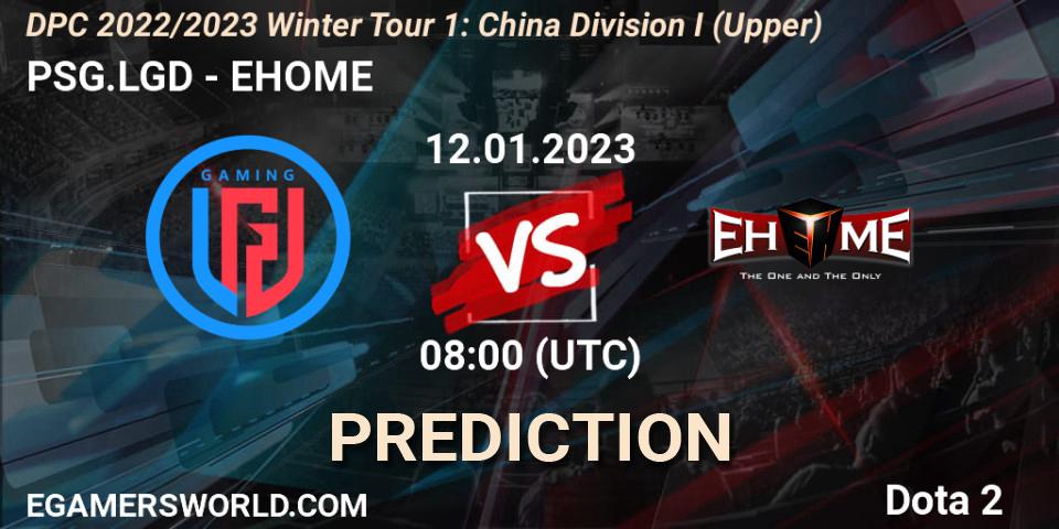 PSG.LGD vs EHOME: Betting TIp, Match Prediction. 12.01.23. Dota 2, DPC 2022/2023 Winter Tour 1: CN Division I (Upper)