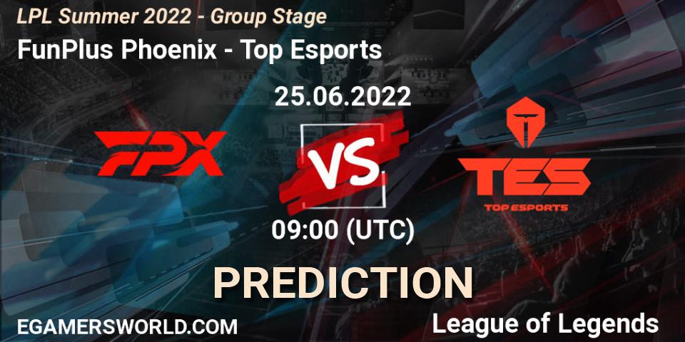 FunPlus Phoenix vs Top Esports: Betting TIp, Match Prediction. 25.06.22. LoL, LPL Summer 2022 - Group Stage