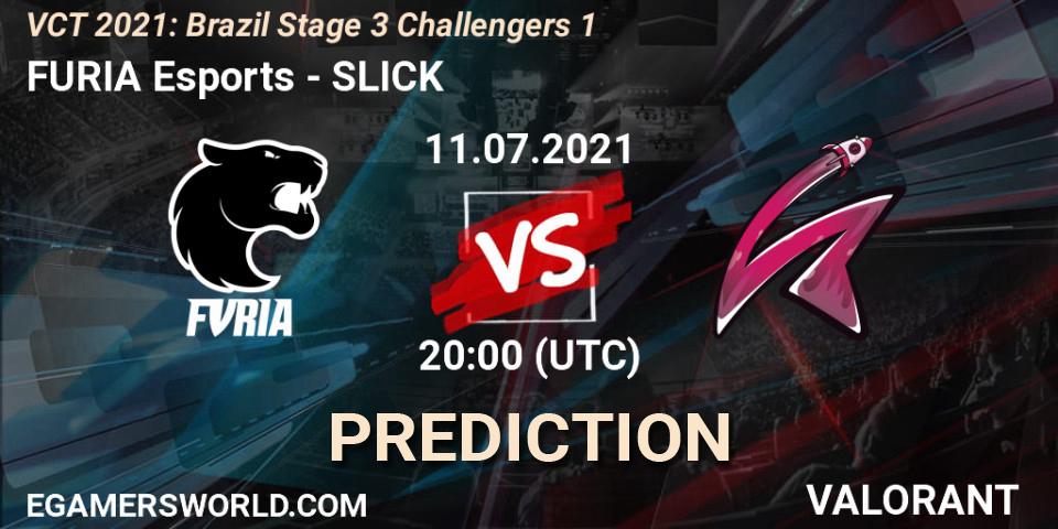 FURIA Esports vs SLICK: Betting TIp, Match Prediction. 11.07.2021 at 20:00. VALORANT, VCT 2021: Brazil Stage 3 Challengers 1