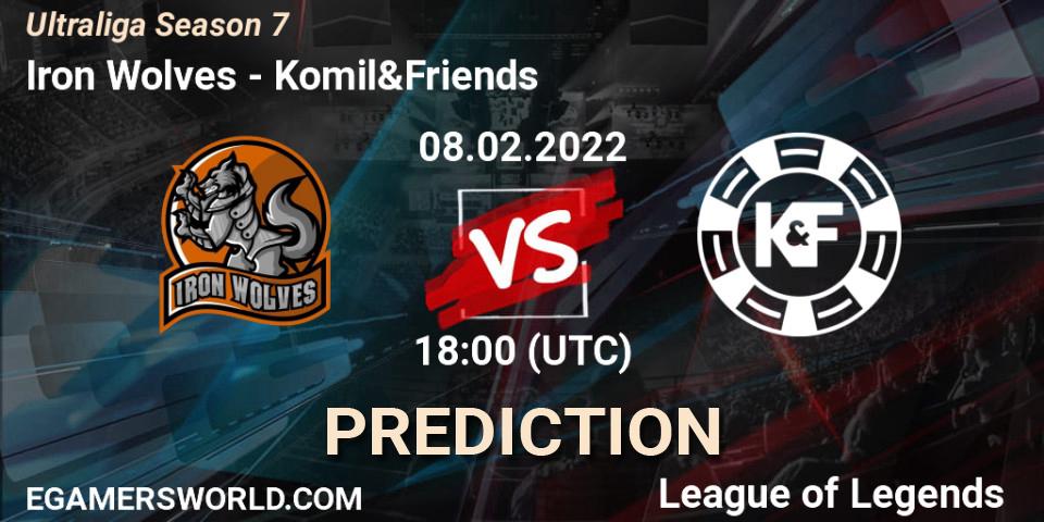 Iron Wolves vs Komil&Friends: Betting TIp, Match Prediction. 08.02.2022 at 20:40. LoL, Ultraliga Season 7