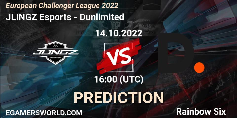 JLINGZ Esports vs Dunlimited: Betting TIp, Match Prediction. 14.10.2022 at 16:00. Rainbow Six, European Challenger League 2022