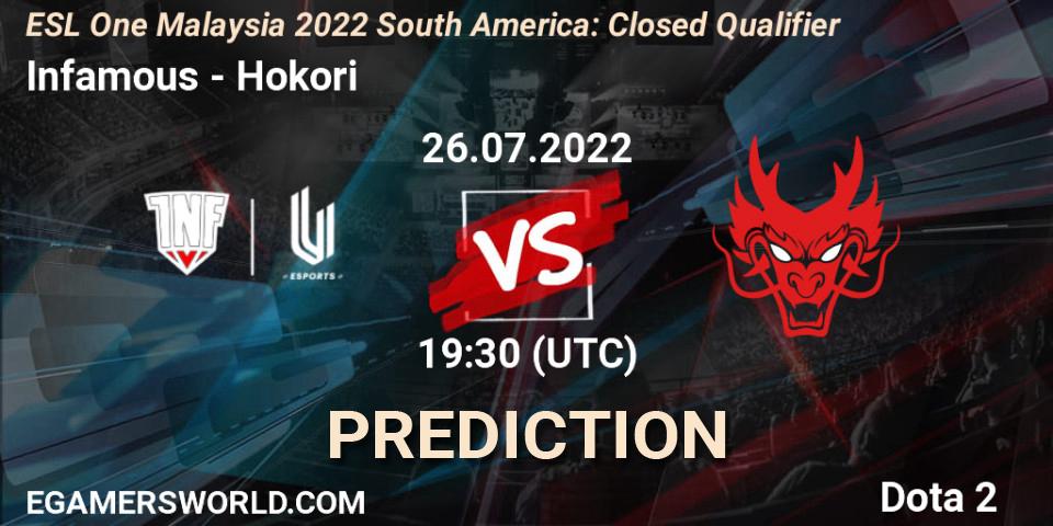 Infamous vs Hokori: Betting TIp, Match Prediction. 26.07.22. Dota 2, ESL One Malaysia 2022 South America: Closed Qualifier
