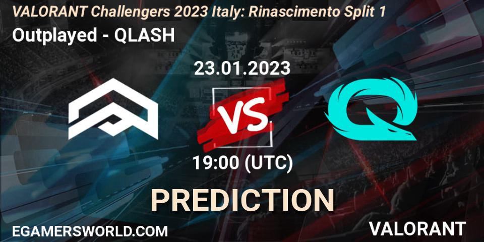 Outplayed vs QLASH: Betting TIp, Match Prediction. 23.01.23. VALORANT, VALORANT Challengers 2023 Italy: Rinascimento Split 1