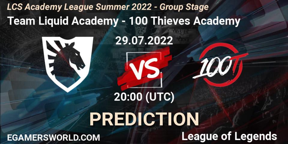 Team Liquid Academy vs 100 Thieves Academy: Betting TIp, Match Prediction. 29.07.22. LoL, LCS Academy League Summer 2022 - Group Stage